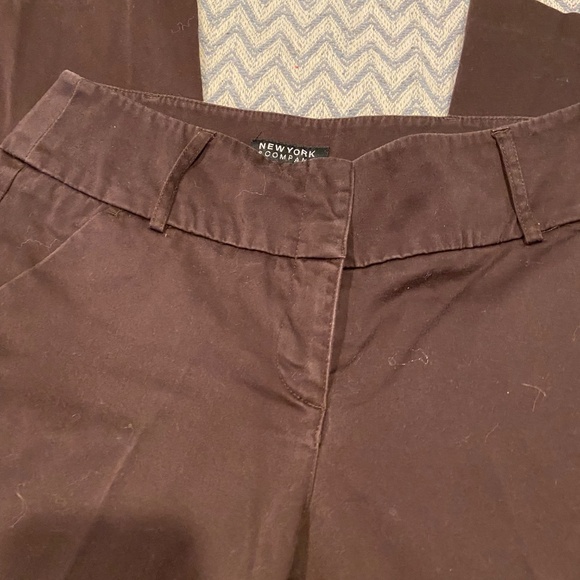 New York & Company Brown Wide-Leg Trousers – Size 4, Cotton Blend - Picture 3 of 8